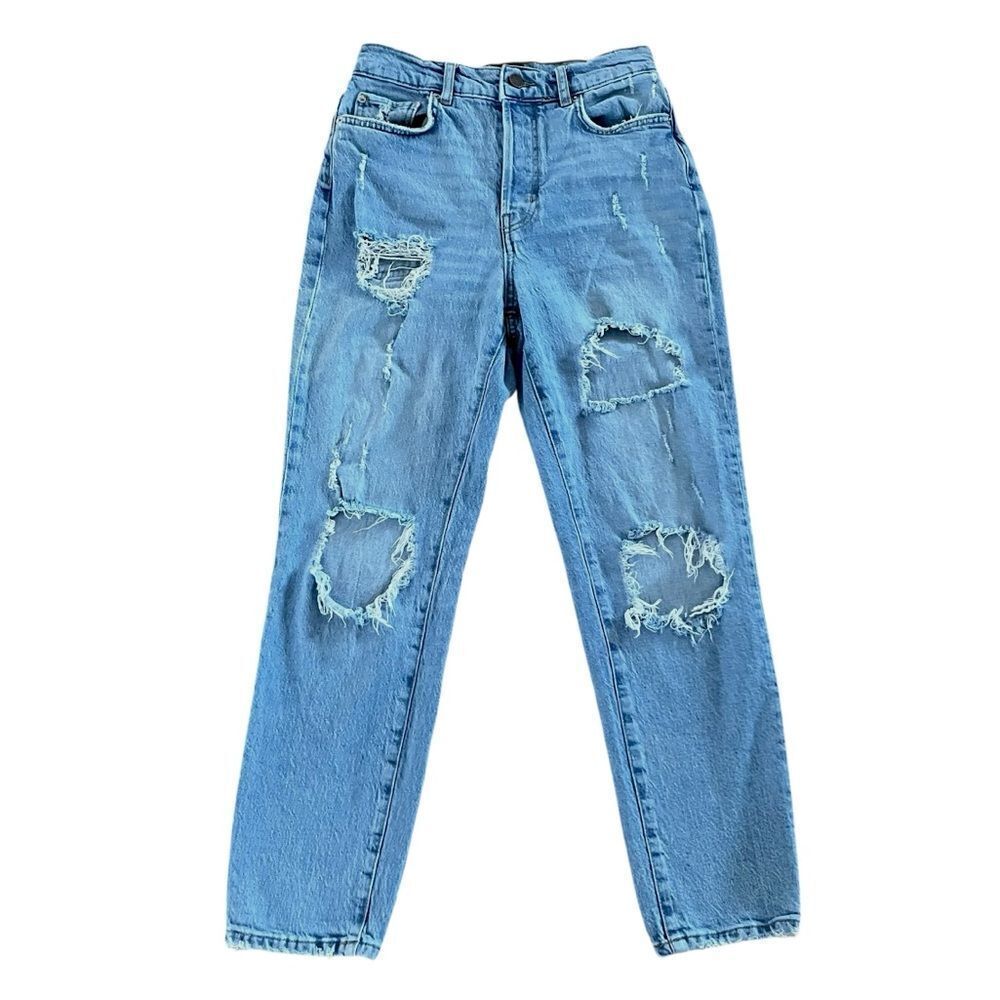 BDG High Rise Slim Straight Distressed Jeans